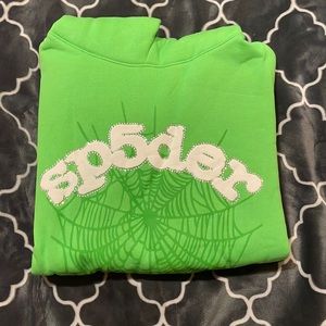 Slime green sp5der hoodie